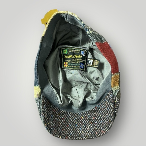 Hannah Hats Vintage  Patchwork Tweed Cap 100% Wool Made in Ireland Sz M - Picture 10 of 12